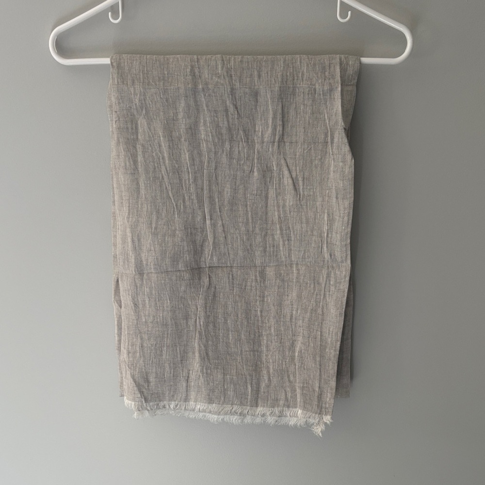 Light Gray Women's Linen Scarf Wrap
